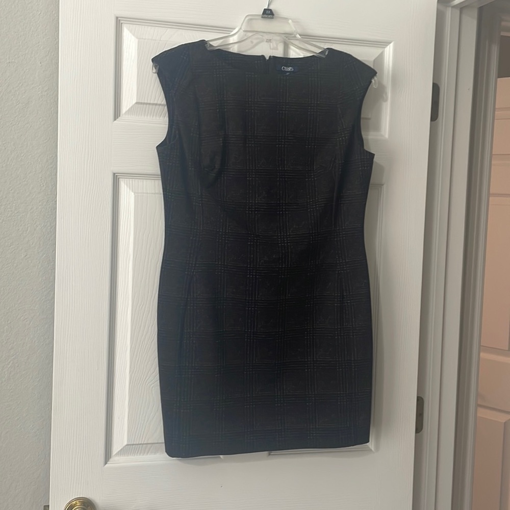 Chaps dress black/grey/red- size LG
